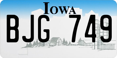 IA license plate BJG749