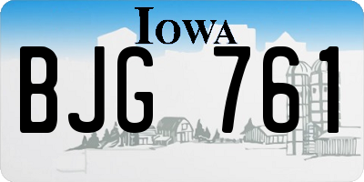 IA license plate BJG761