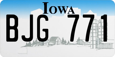 IA license plate BJG771