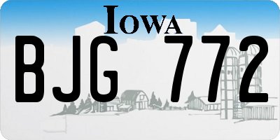 IA license plate BJG772