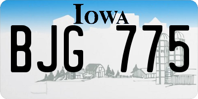 IA license plate BJG775