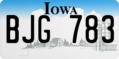 IA license plate BJG783
