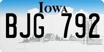 IA license plate BJG792