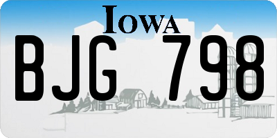 IA license plate BJG798