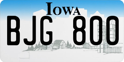 IA license plate BJG800