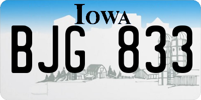 IA license plate BJG833