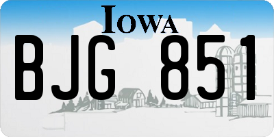 IA license plate BJG851