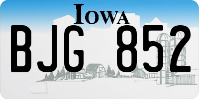 IA license plate BJG852