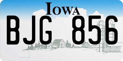 IA license plate BJG856
