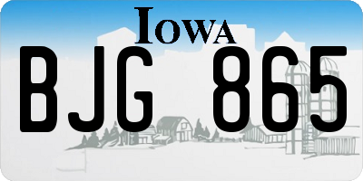 IA license plate BJG865