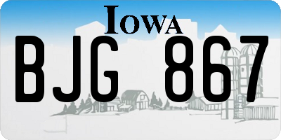 IA license plate BJG867