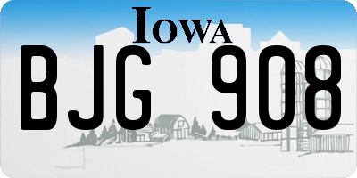 IA license plate BJG908