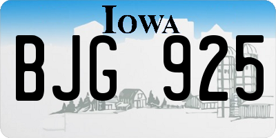 IA license plate BJG925