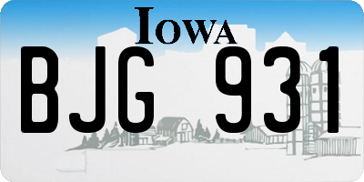 IA license plate BJG931