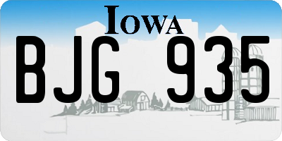 IA license plate BJG935