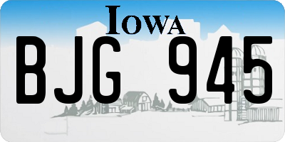 IA license plate BJG945