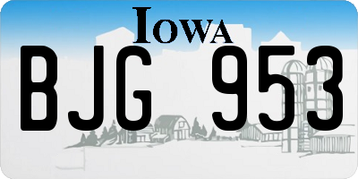 IA license plate BJG953