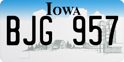 IA license plate BJG957