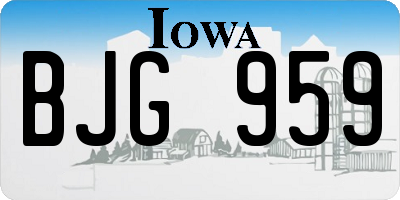 IA license plate BJG959
