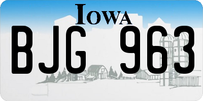 IA license plate BJG963