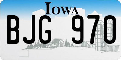 IA license plate BJG970