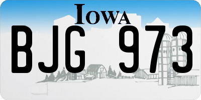 IA license plate BJG973