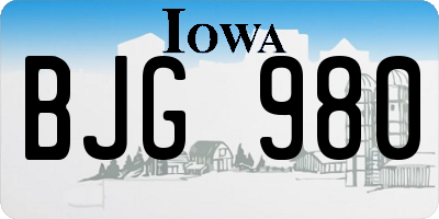 IA license plate BJG980