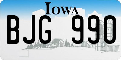 IA license plate BJG990