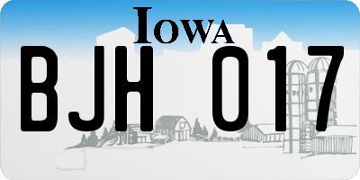 IA license plate BJH017
