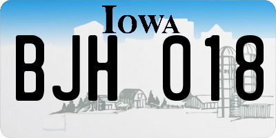 IA license plate BJH018