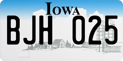 IA license plate BJH025