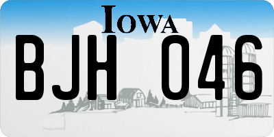 IA license plate BJH046
