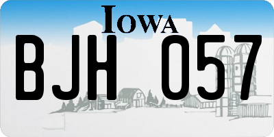 IA license plate BJH057