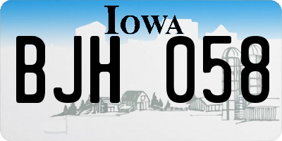 IA license plate BJH058