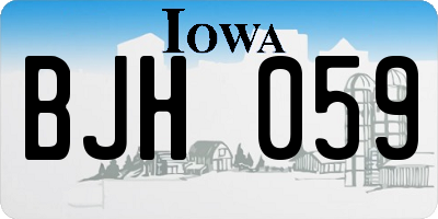 IA license plate BJH059