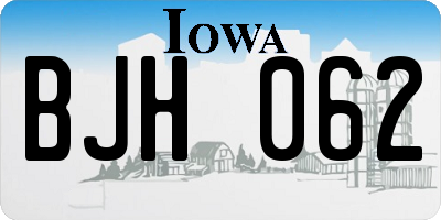 IA license plate BJH062