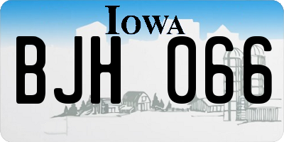 IA license plate BJH066