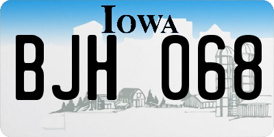 IA license plate BJH068