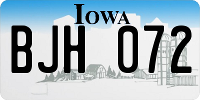 IA license plate BJH072