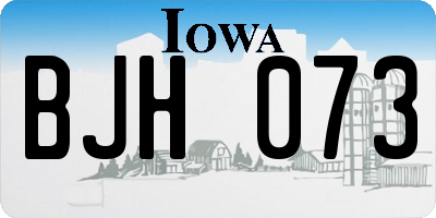 IA license plate BJH073