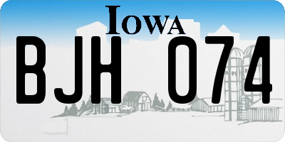 IA license plate BJH074