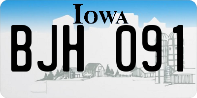 IA license plate BJH091