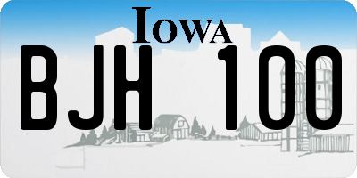 IA license plate BJH100