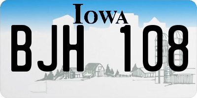 IA license plate BJH108
