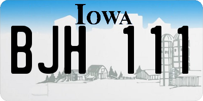 IA license plate BJH111