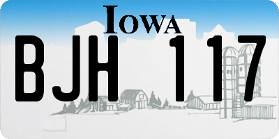 IA license plate BJH117