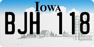 IA license plate BJH118