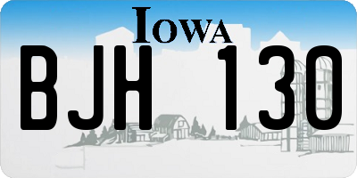 IA license plate BJH130
