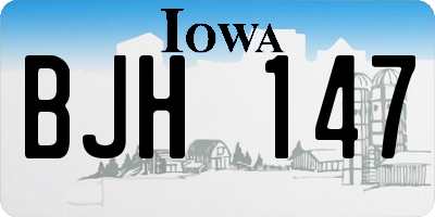 IA license plate BJH147