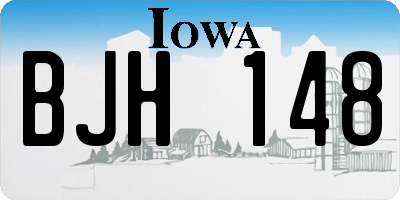 IA license plate BJH148